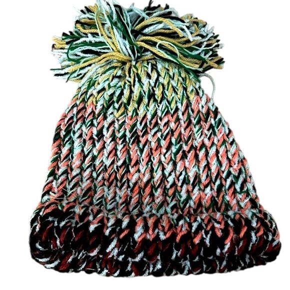 Handmade hand knitted super heavy duty, colorful beanie, one size - Picture 1 of 6